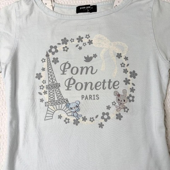 Pom Ponette "pom ponette paris" layered baby tee from japan - Picture 2 of 6